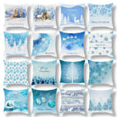 Axyaa Blue Ornament Pillowcase: Festive Home Decor Cushion Cover for Christmas & New Year