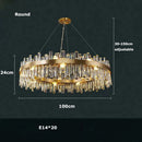 Axyaa Golden Chrome Silver Crystal LED Chandelier for Dining Room