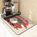 Axyaa Christmas Tree Absorbent Drying Mat - Quick Dry, Antiskid Tableware Mat