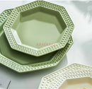 Axyaa 9-Inch Ceramic Breakfast Plate - Cream Wind Design
