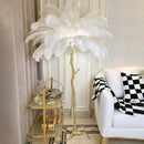 Axyaa Copper LED Floor Lamp: Modern Ostrich Feather Design for Stylish Home Lighting