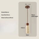 Axyaa Travertine Stone Cylinder LED Pendant Lights for Home Bedside Decor