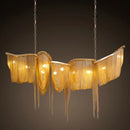 Axyaa Tassel Aluminum Chain Pendant Light: Modern Luxury LED Chandelier for Home & Hospitality Settings