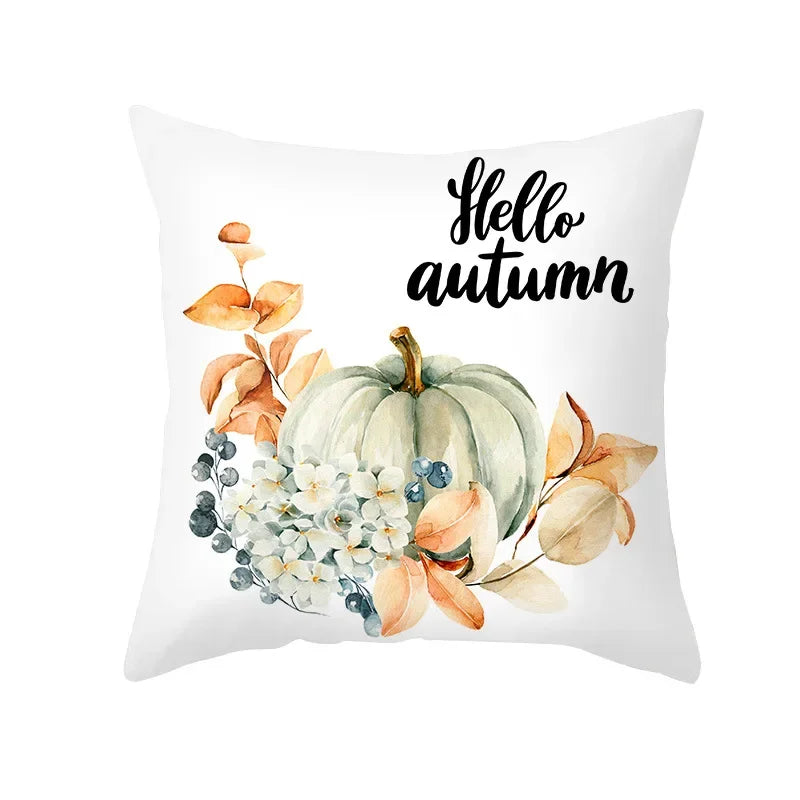 Maple Pumpkin Autumn Pillowcase Sofa Seat Cushion Cover by Axyaa
