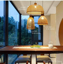 Axyaa Vintage Bamboo Art Pendant Lights - Wood Chinese Suspension Fixtures