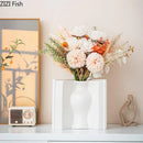 Axyaa Small Mouth Ceramic Vase for Flower Arrangement and Decoration