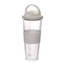 Axyaa Double-Layer Plastic Cup with Straw | Large Capacity | Leak-Proof | Student Friendly