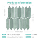 Axyaa 3D Green Tile Sticker, Self-adhesive Backsplash for Kitchen & Bathroom
