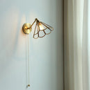 Axyaa Vintage Brass Wall Sconce Clear Glass Up Down Rotate Bedside Lamp
