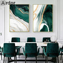 Green Marble Abstract Canvas Wall Art by Axyaa - Modern Nordic Home Decor