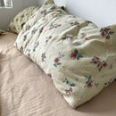 Axyaa Korean Retro Floral King Size Cotton Bedding Set with Sheets