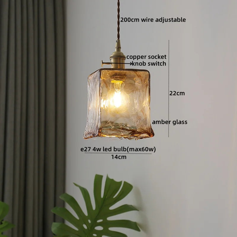 Axyaa Clear Glass LED Pendant Chandelier - Nordic Hanging Lamp for Kitchen, Living Room
