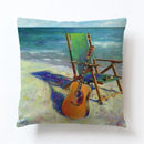 Summer Beach Alphabet Linen Pillowcase by Axyaa - Decorative Throw Pillow Cover