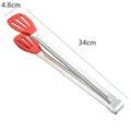 Axyaa Stainless Steel Kitchen Bread Tongs with No-Slip Handle