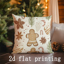 Axyaa Christmas Gingerbread Pillow Covers for Sofa, Bedroom, Car - Rectangular Cushion