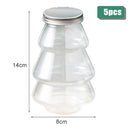 Axyaa Christmas Tree Snowman Sweet Jar: DIY Gift Candy Cookie Snack Chocolate New Year Decoration Box.