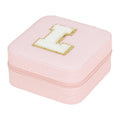 Axyaa Sequin Letter Jewelry Box with Mirror - Cute Portable Organizer Gift