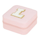 Axyaa Sequin Letter Jewelry Box with Mirror - Cute Portable Organizer Gift