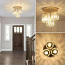 Axyaa Gold Crystal 3-light Chandelier for Living Room, Bedroom, Dining Room