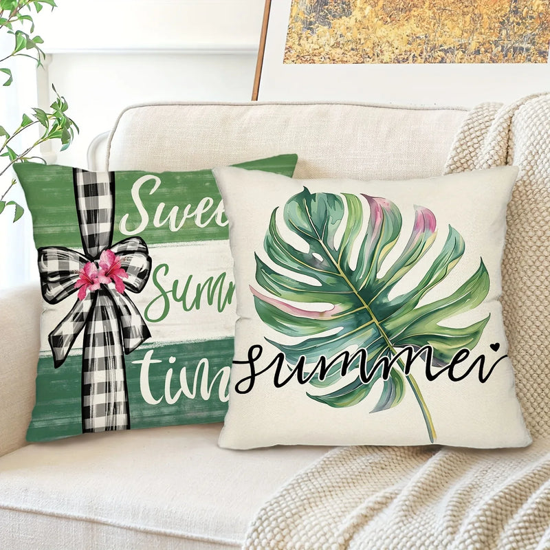 Axyaa Flower Bottle Bow Printed Pillowcase - Living Room Decoration