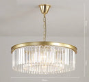 Axyaa Metal and Crystal Pendant Light - Stylish LED Chandelier for Living Room