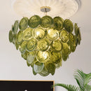 Axyaa Green Crystal LED Chandelier for Home Decor.