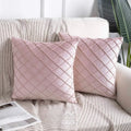 Axyaa Velvet Diamond Check Pattern Throw Pillowcase for Stylish Home Decor