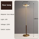 Axyaa Nordic LED Desk Lamp Luxury Walnut Wood Modern Floor Light