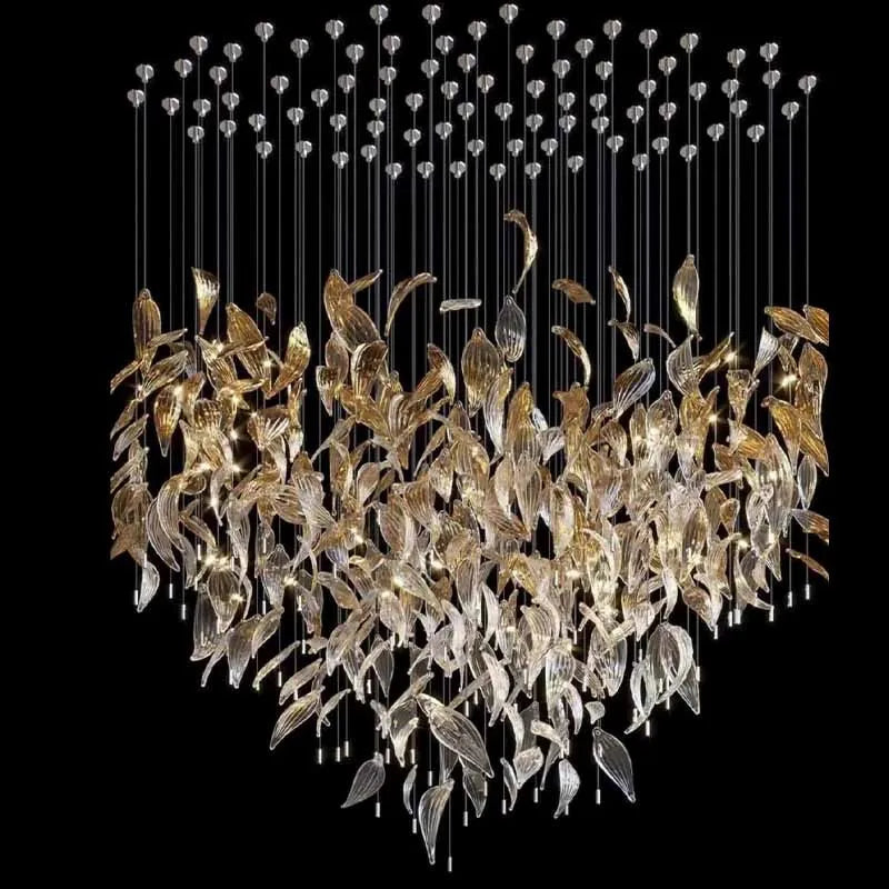 Modern Crystal Pendant Chandelier by Axyaa - Custom Glass Design for Home, Hotel & Staircase