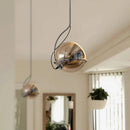 Axyaa Amber Glass Pendant Lights Adjustable for Bedroom and Balcony