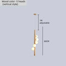 Axyaa Nordic Wood Grain Chandelier: Modern LED Decorative Lighting for Living Room and Dining Area