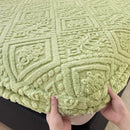 Luxurious Axyaa Fleece Jacquard Geometric Bed Sheet for Single/Double Mattress