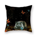 Axyaa Synthetic Butterfly Pet Printed Polyester Pillow Cover Butterfly Dog Cat themed d��cor