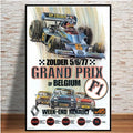 Axyaa Retro Monaco Race Car Wall Art Canvas Painting for Home Decor