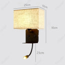 Axyaa LED Fabric Wall Light with USB Charging Port and Adjustable Angle