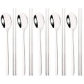Axyaa Black Gold Stainless Steel Cutlery Set - 10Pcs Luxury Korean Tableware