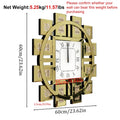 Axyaa 24" Round Crushed Diamond Wall Clock with Mirror Frame for Home & Office