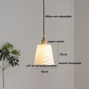Axyaa Ceramic Ball LED Pendant Light with Copper Socket and Wood Handle