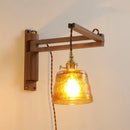 Axyaa Modern Wood Copper LED Wall Lamps Living Room Bedroom Bar Mirror Light