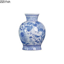Axyaa Blue White Floral Bird Vase Ceramic Decor Hydroponic Crafts Bouquet Arrangement