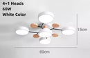 Axyaa Wood Iron Art Chandelier for Modern LED Ceiling Light in Living Room