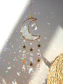 Axyaa Crystal Sun Catcher Prism Ball Moon Rainbow Wind Chimes Home Garden Decoration