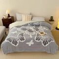 Axyaa 5D Butterfly Embossed Fleece Blanket | Queen Size | Thick & Cozy Plush Bedspread