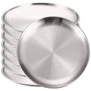 Axyaa Round Camping Dinner Plates, Rust-Proof & Stackable, Set of 8