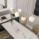Axyaa Luxury Copper Chandelier with Milky White Glass Sconces
