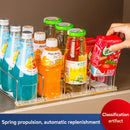 Beverage Pusher for Fridge Transparent Drinking Container Sliding Organizer by Axyaa
