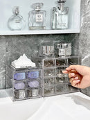 Axyaa Transparent Multi-grid Desk Organizer for Stationery, Jewelry, and Cosmetics