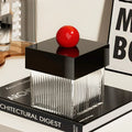 Acrylic Cotton Ball & Swab Holder by Axyaa - Vanity Organizer Canister Jar