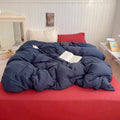 Axyaa Washed Cotton Bedding Set: Duvet Cover, Pillowcase, Top Sheet