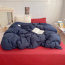 Axyaa Washed Cotton Bedding Set: Duvet Cover, Pillowcase, Top Sheet
